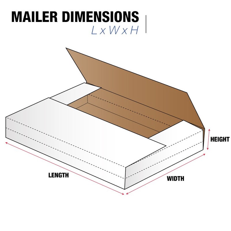 Tape Logic TLM1081 Easy-Fold Mailers, 10 1/4" x 8 1/4" x 1 1/4", White (Pack of 50) - Image 2